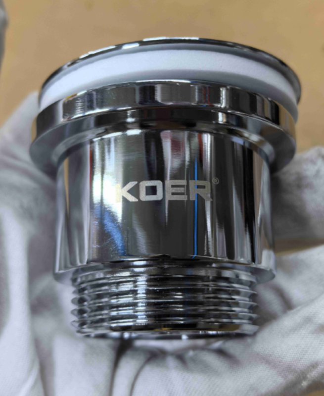 Донний клапан для раковини універсальний (з/без переливу) Koer PW-02-01 автомат (Click-Clack) (Колір хром) 1 1/4'' (KR3399)