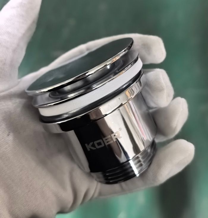 Донний клапан для раковини Koer PW-11-01 1 1/4''  універсальний (з/без перел) СLICK-СLACK (Колір хром) (KR5790)