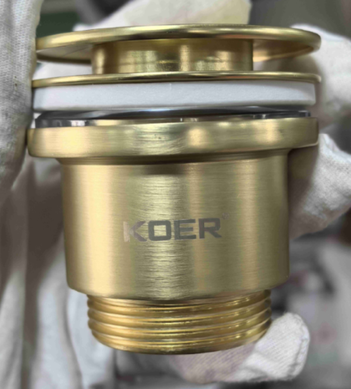 Донний клапан для раковини Koer PW-11-12 1 1/4''  універсальний (з/без перел) СLICK-СLACK (Колір зол.мат) (KR5794)