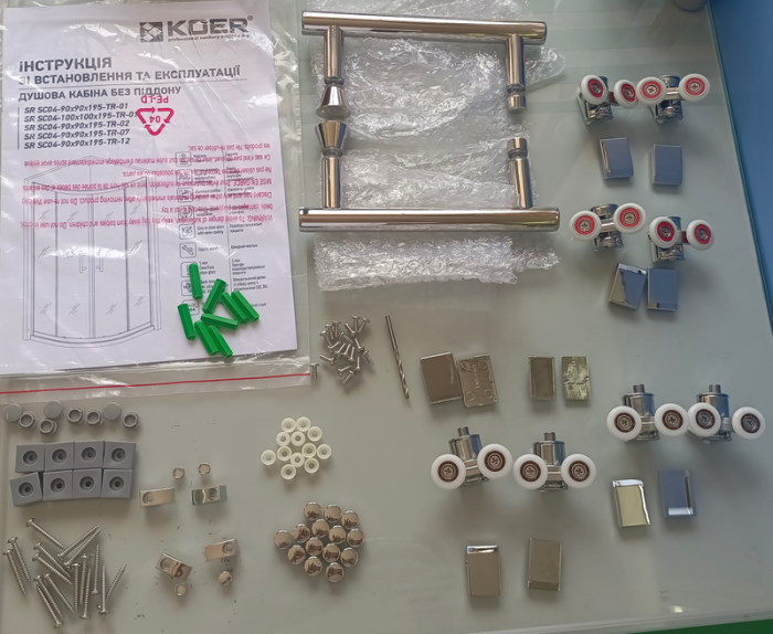 Душова кабіна без піддону Koer SR SC04-100x100x195-TR-01 прозоре скло Easy Clean 5мм, хром (KR5361)