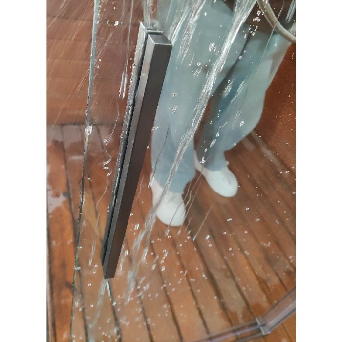 Шторки скляні на ванну розсувні Koer SR BS06-120x150-TR-07 прозоре скло Easy Clean 6мм, графіт (KR5947)